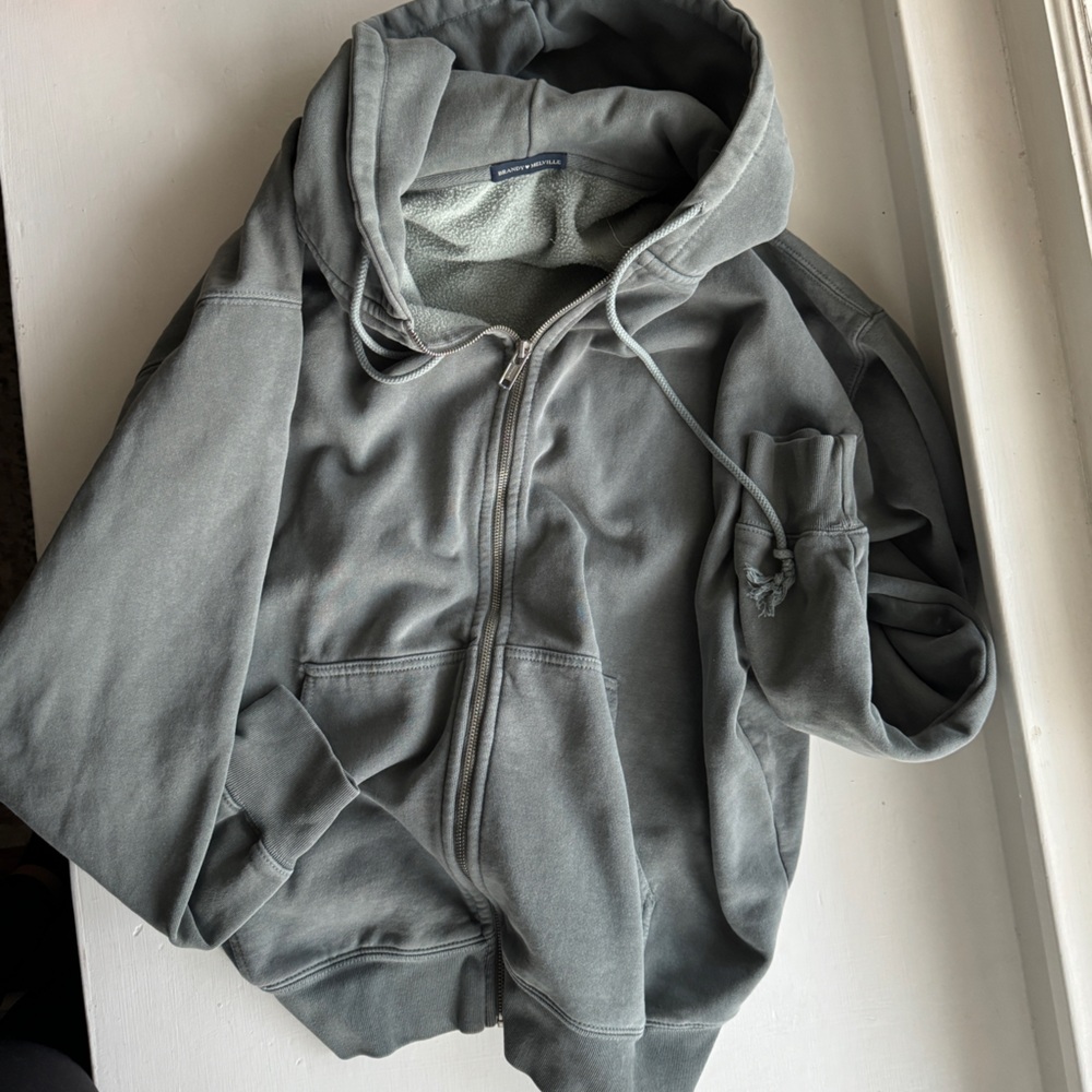 Brandy Melville Christy Oversized Heavyweight Hoodie - Dark green one size